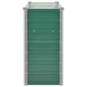 vidaXL Garden Raised Bed Galvanized Steel 63"x15.7"x31.3" Green