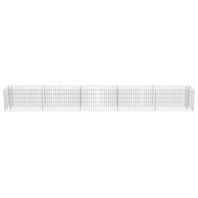 vidaXL Planteringsgabion upphöjd galvaniserat stål 450x50x50 cm