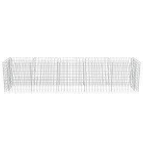 vidaXL Planteringsgabion upphöjd galvaniserat stål 450x90x100 cm