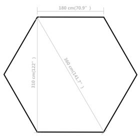 vidaXL Hexagonal Pop-Up Marquee with 6 Sidewalls Cream White 3.6x3.1 m