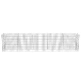 vidaXL Canteiro elevado/cesto gabião 450x50x100 cm aço galvanizado