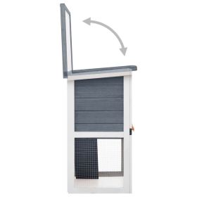 vidaXL Coelheira de exterior 1 porta madeira cinzento