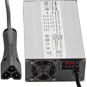 VEVOR Golf Cart Battery Charger 48V Club Car Charger 15A Golf Cart Electric Charger with RXV Plug/LED Club Car Battery Charger Aluminum Shell Power Wi