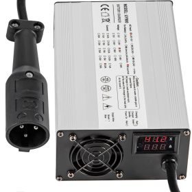 VEVOR Golf Cart Battery Charger 48V Club Car Charger 15A Golf Cart Electric Charger 3 Pin Plug Round/LED Club Car Battery Charger Aluminum Shell Power