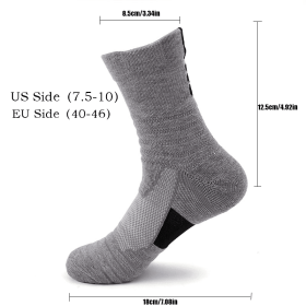 Compression Running Socks For Men Crew Athletic Hiking Wicking Anti Blister Cushioned Anti-odor And Breathable For Running Hiking Cycling Fitness