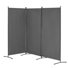 Room Divider 3 Panel Fabric Room Privacy Screen for Office Bedroom Grey