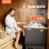 Sauna Heater, 6KW 220V Electric Sauna Stove, Steam Bath Sauna Heater with Built-In Controls, 3h Timer and Adjustable Temp for Max. 176-318 Cubic Feet