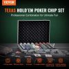 VEVOR Poker Chip Set, 300-Piece Poker Set, Complete Poker Playing Game Set with Aluminum Carrying Case, 11.5 Gram Casino Chips, Cards