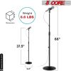 5 Core Mic Stand, Universal Microphone Stand Boom Mic Stand with Weighted Round Base, Height Adjustable Stand with Cable Management Clip- MS RBL