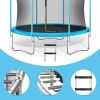8FT Trampoline for Kids with Safety Enclosure Net, Basketball Hoop and Ladder, Easy Assembly Round Outdoor Recreational Trampoline