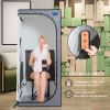 Portable Full Size Grey Infrared Sauna tent–Personal Home Spa, with Infrared Panels, Heating Foot Pad, Controller, Foldable Chair